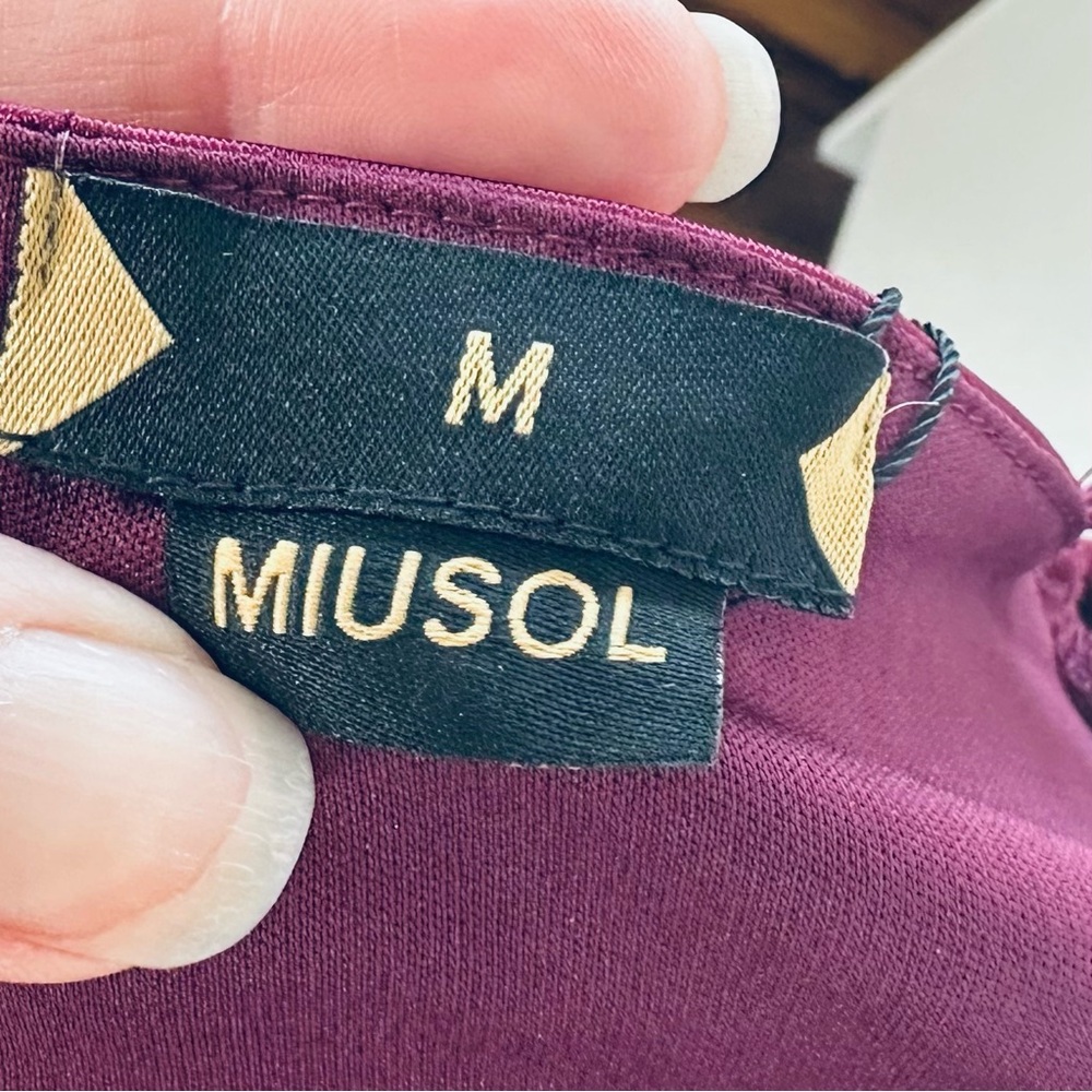 Miusol Purple Satin Off-Shoulder Evening Gown - Picture 6 of 6